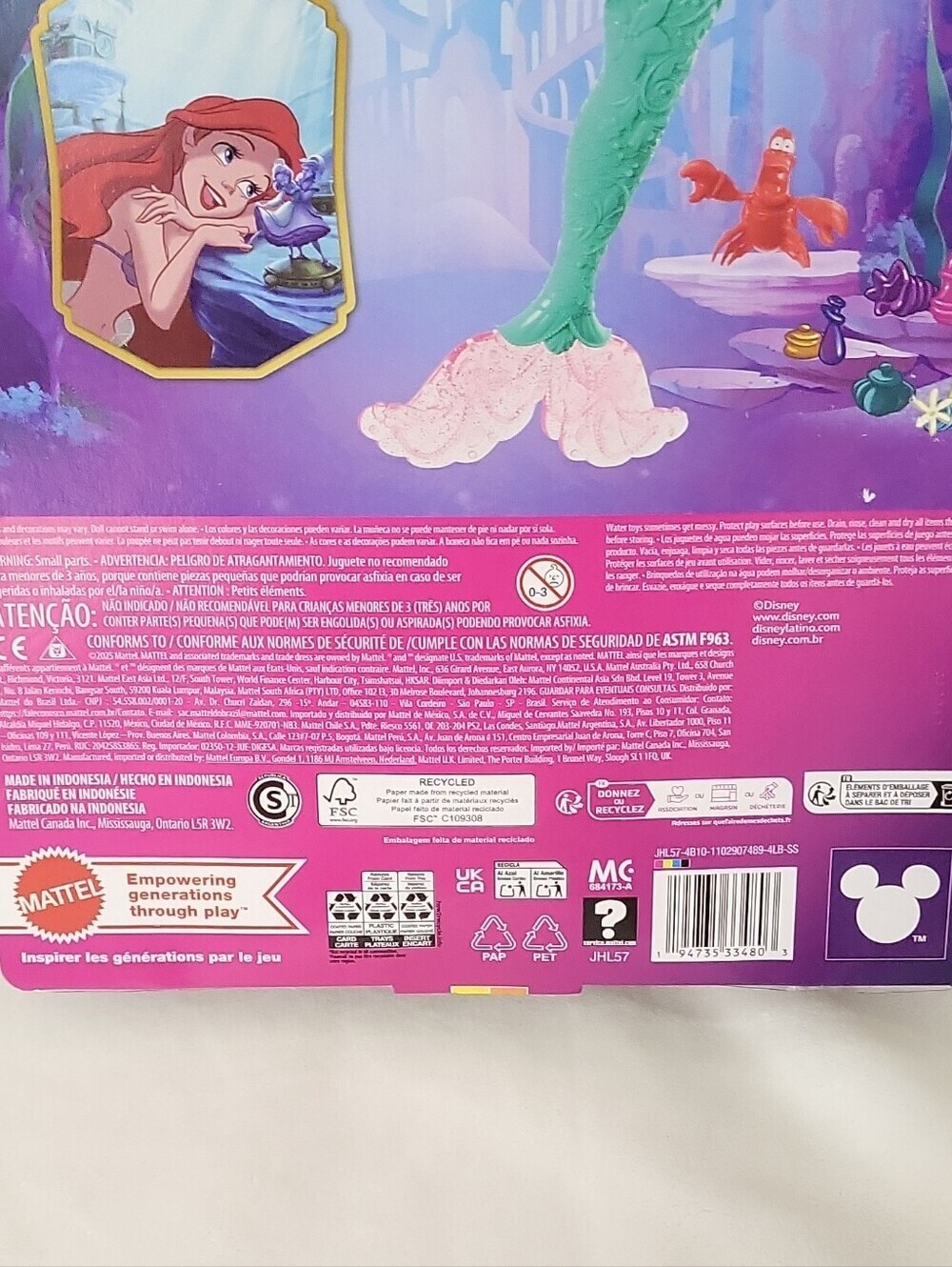 Mattel Disney Princess Ocean Stories Ariel Doll w/ Sebastian, Accessories - Picture 5 of 14